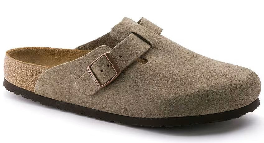 Boston Soft Footbed Suede Taupe Narrow Fit