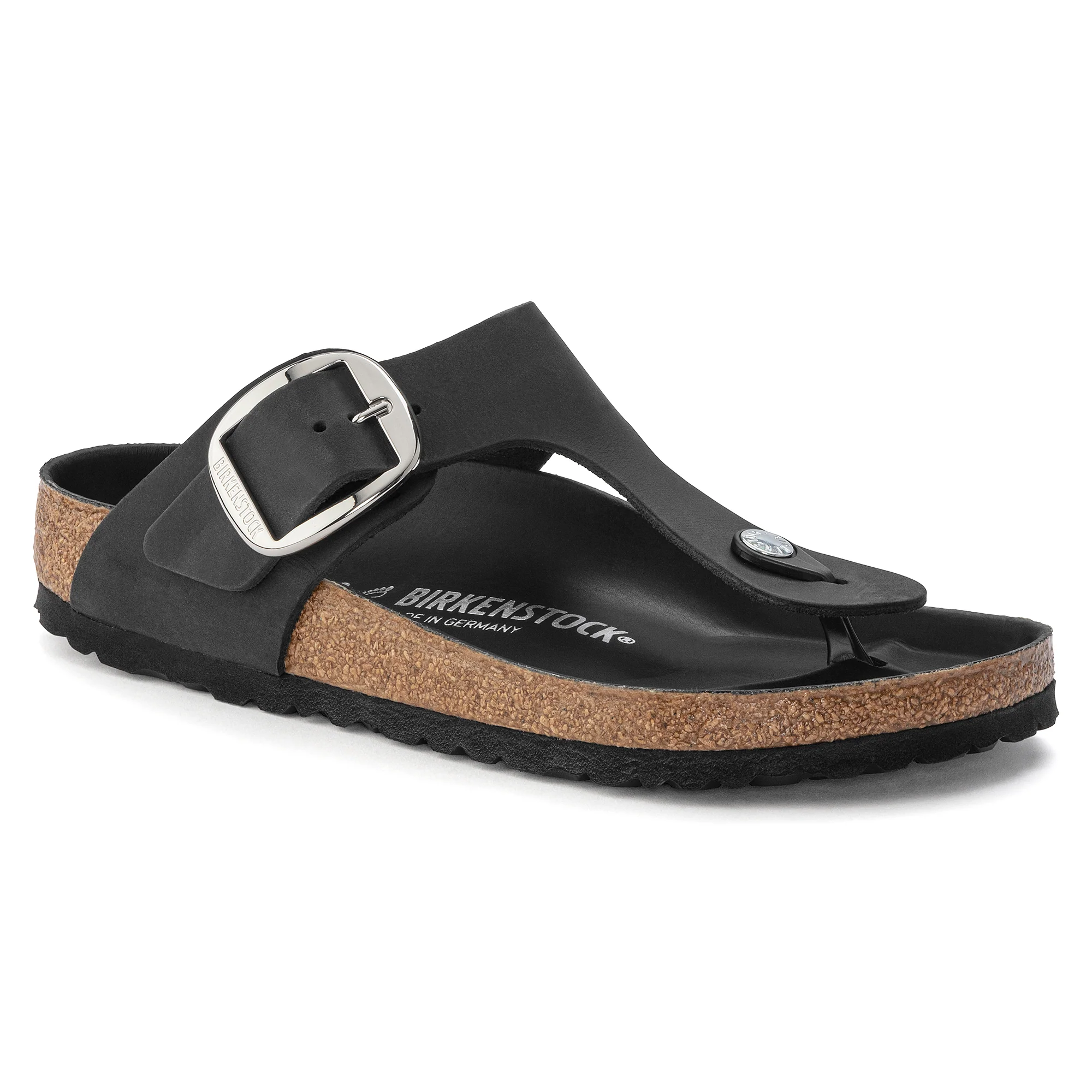 Gizeh Big Buckle Oiled Leather Black -regular Fit