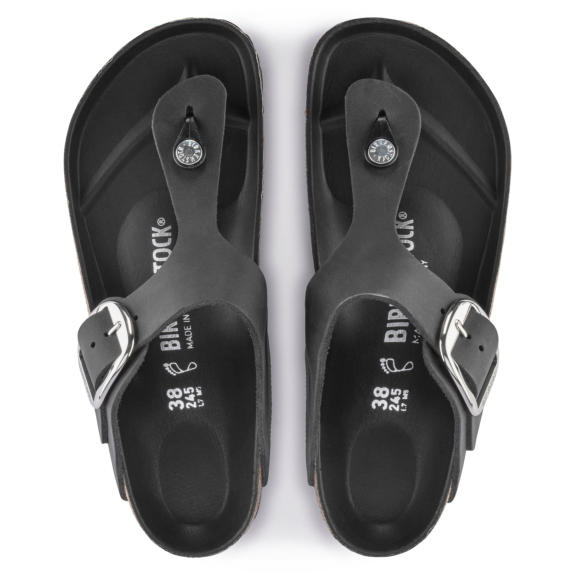 Gizeh Big Buckle Oiled Leather Black -regular Fit - Image 3