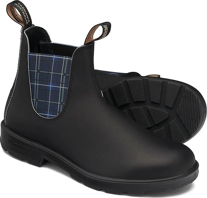 Blundstone 2102 - Original Black With Navy Tartan Elastic - Image 5