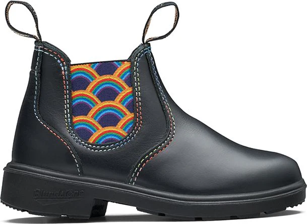 2254 Kids Black With Rainbow Elastics And Contrast Stitching - Image 2