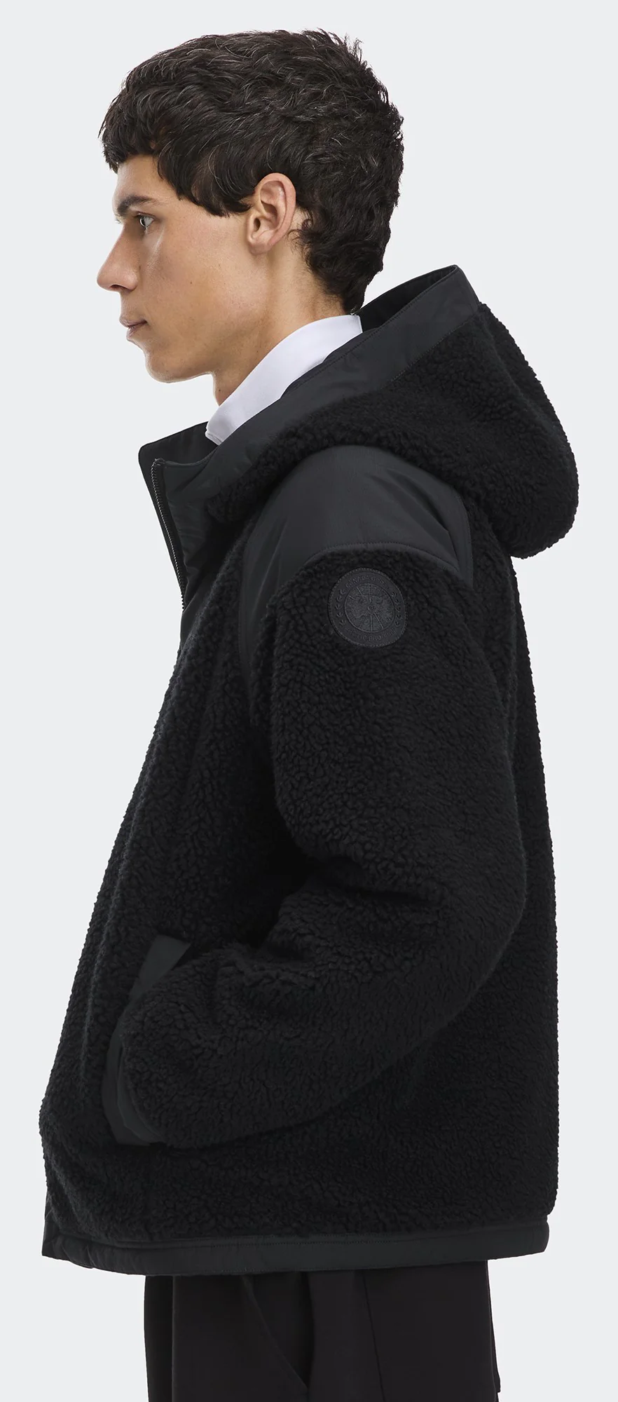 Alberni Reversible Fleece Bomber Black Black - Image 3