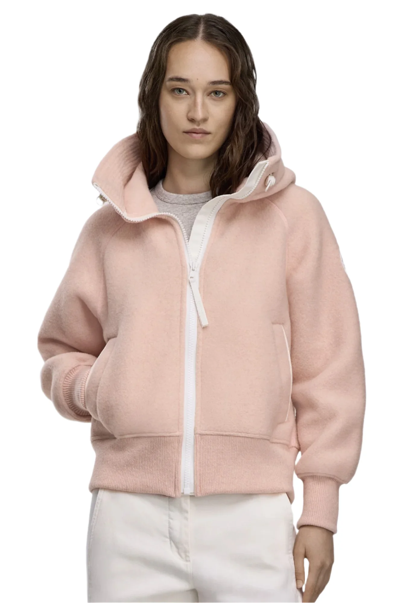 Chilliwack Fleece Bomber White Disc Vintage Rose - Image 2