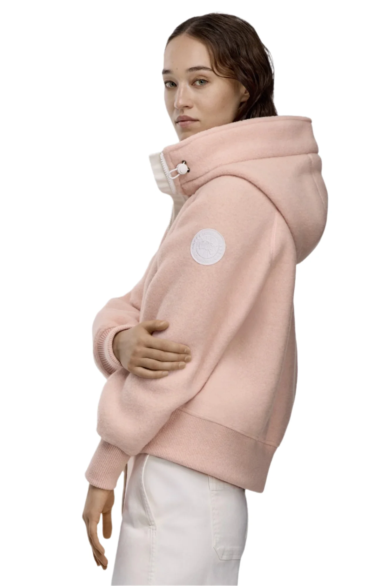 Chilliwack Fleece Bomber White Disc Vintage Rose - Image 3