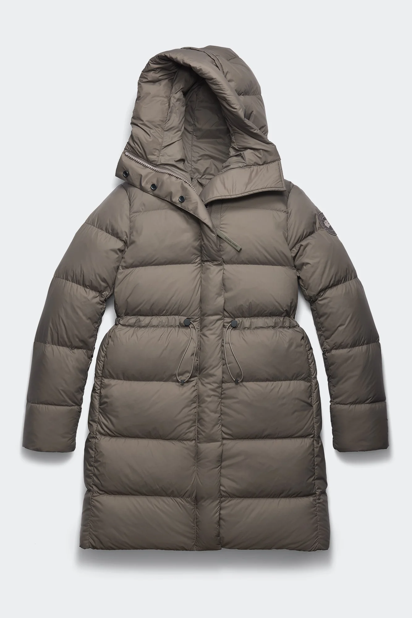 Montgomery Coat Tonal Disc Taupe Grey