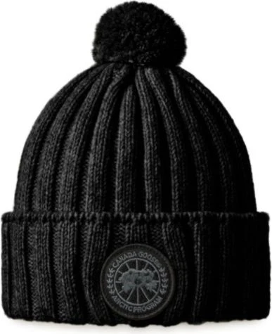 Rib Pom Beanie Cashmere Black