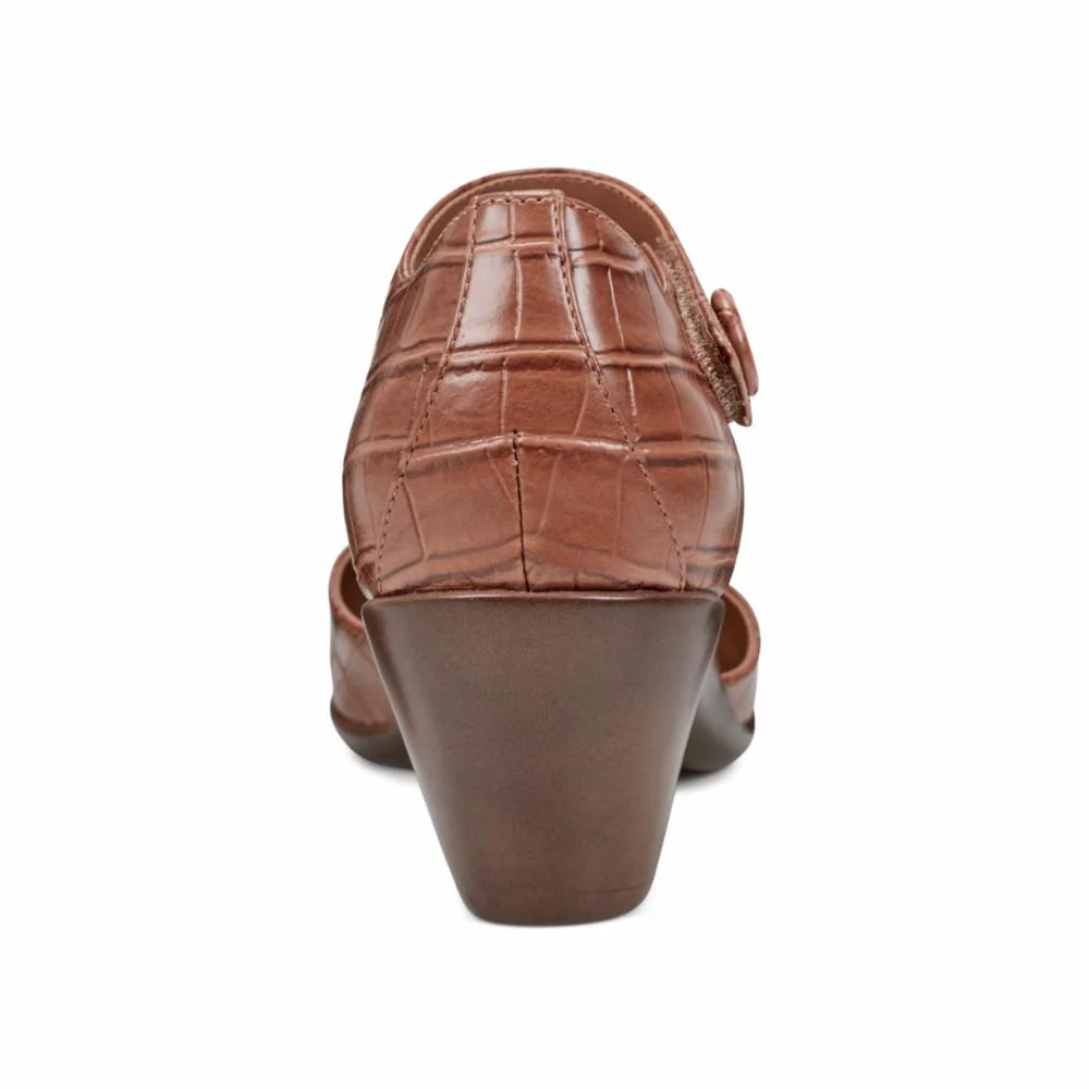 Clarice3 - Medium Brown Wide - 2tone Croco Pu Brown - Image 3