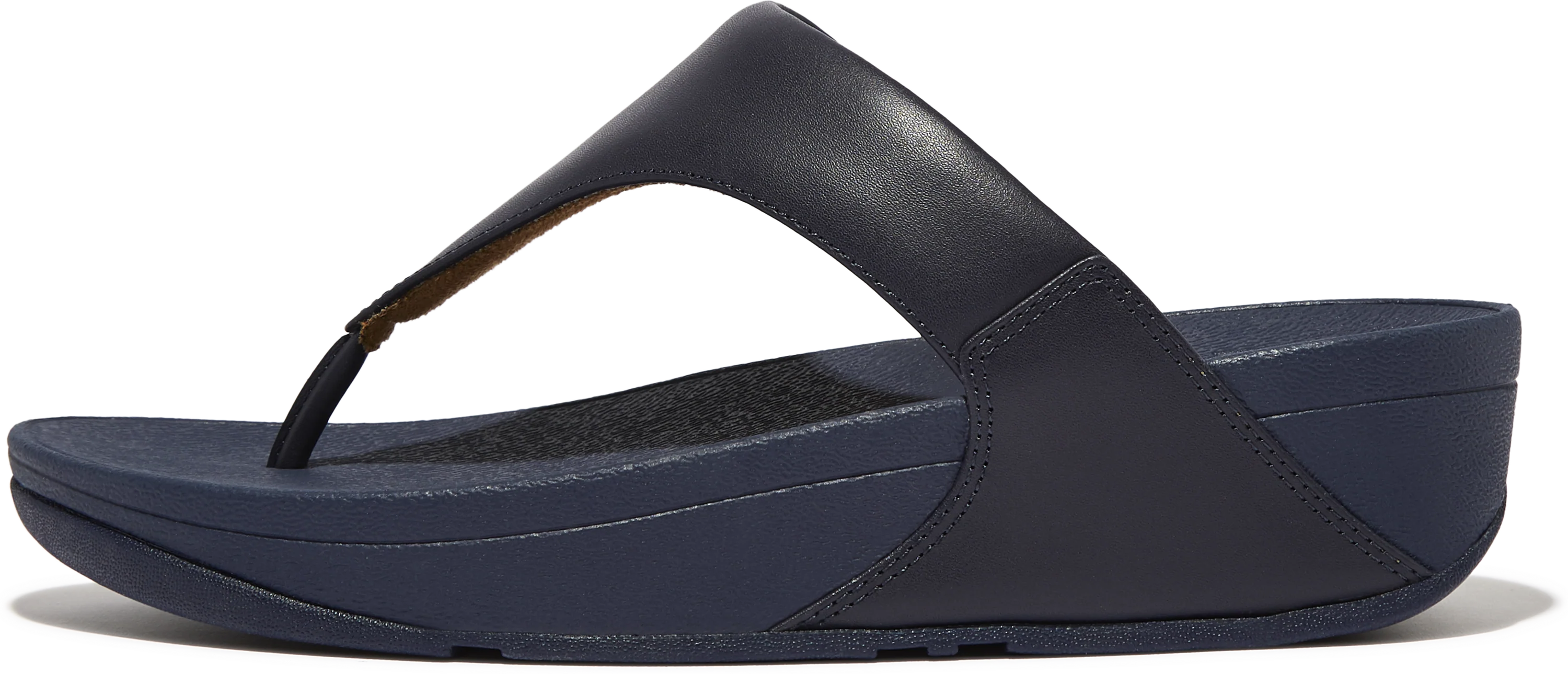 Lulu Leather Toe Post Navy - Image 2