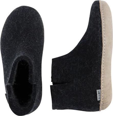 Wool Felt Boot Leather Sole Charcoal - Image 4