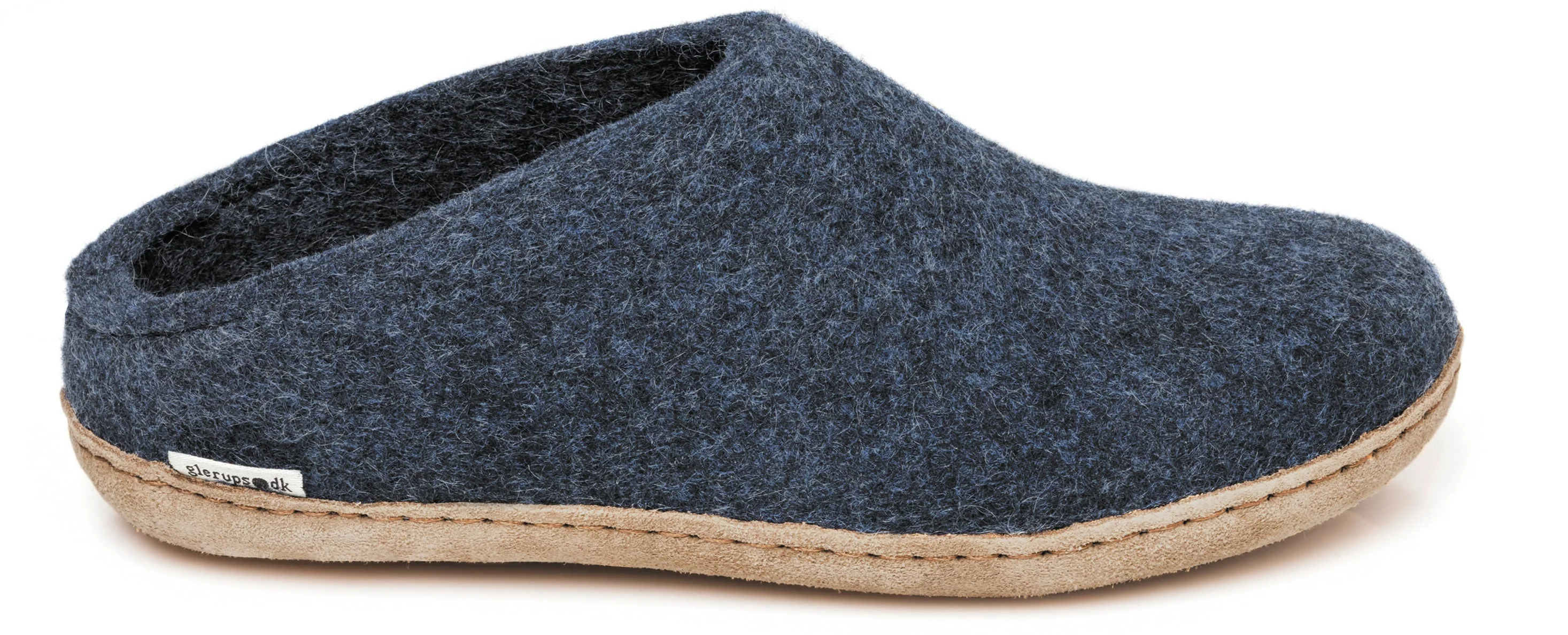 Wool Felt Clog Leather Sole Denim - Image 2