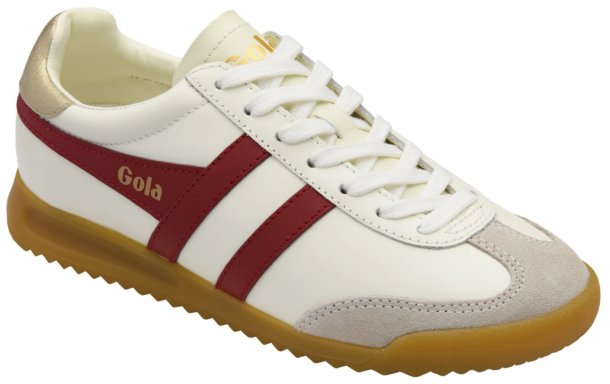 Torpedo Leather Off White/Deep Red/Gold