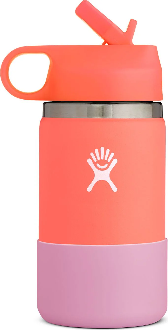 12oz Kids Wide Straw Lid & Boot Hibiscus