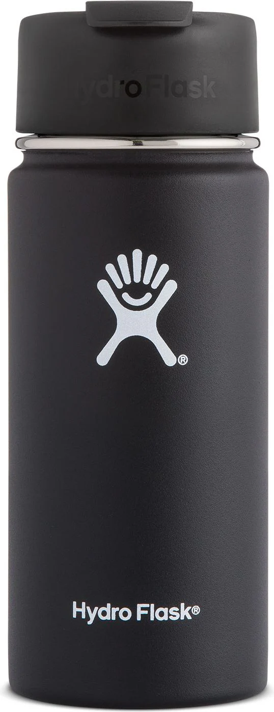 16oz Wide Mouth Flip Lid Black