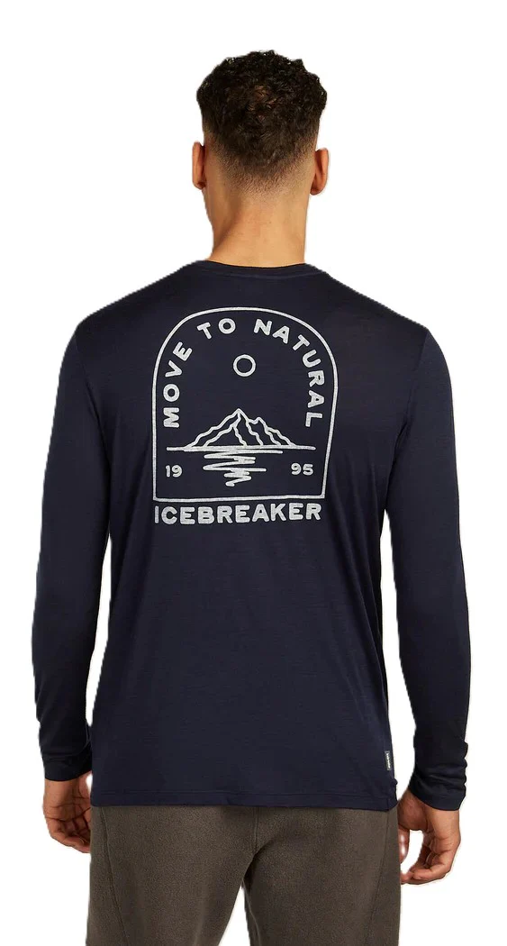Mens Merino 150 Tech Lite LS Tee Road To Cook Midnight Navy - Image 2