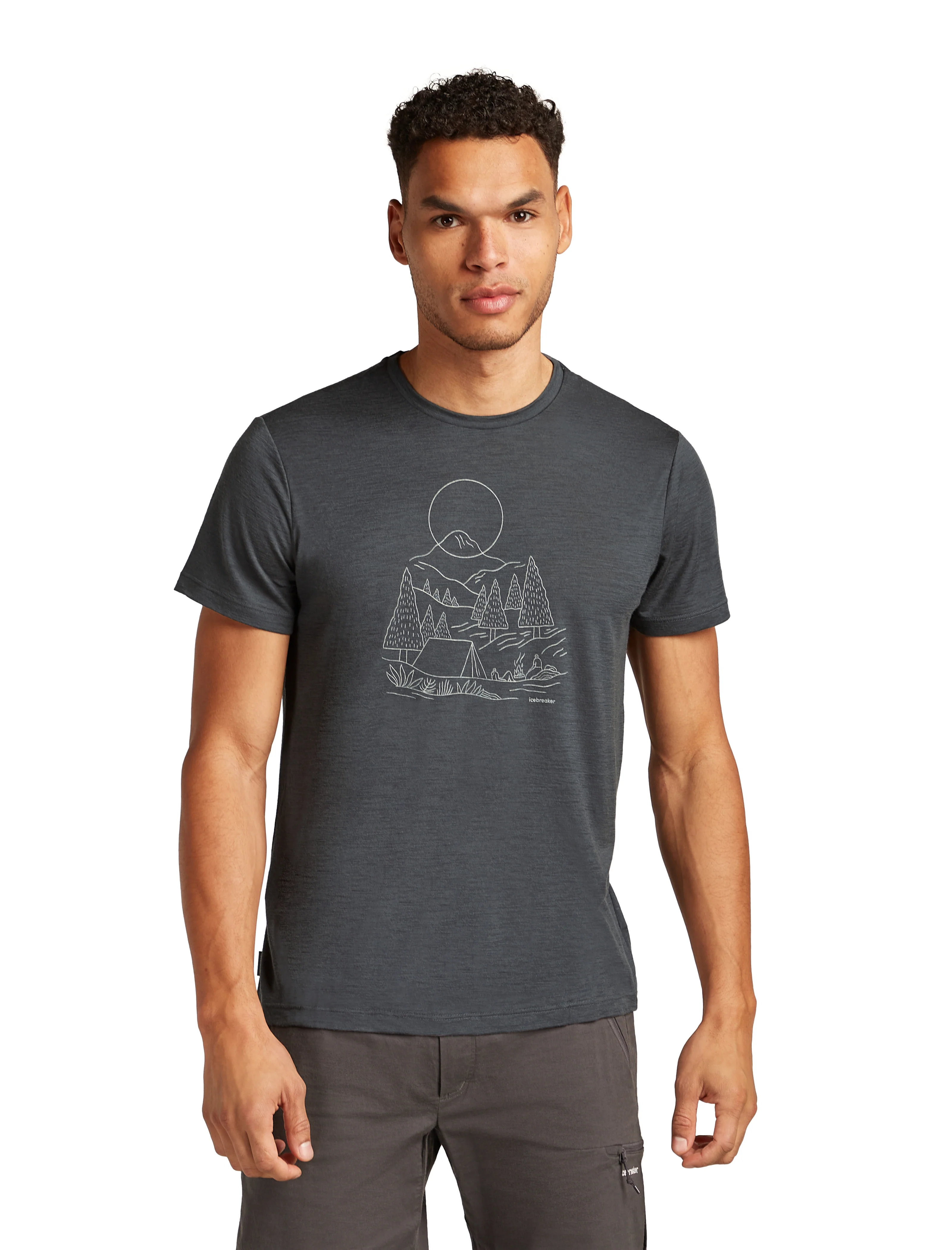M Merino 150 Tech Lite SS Tee Sunset Camp Obsidian