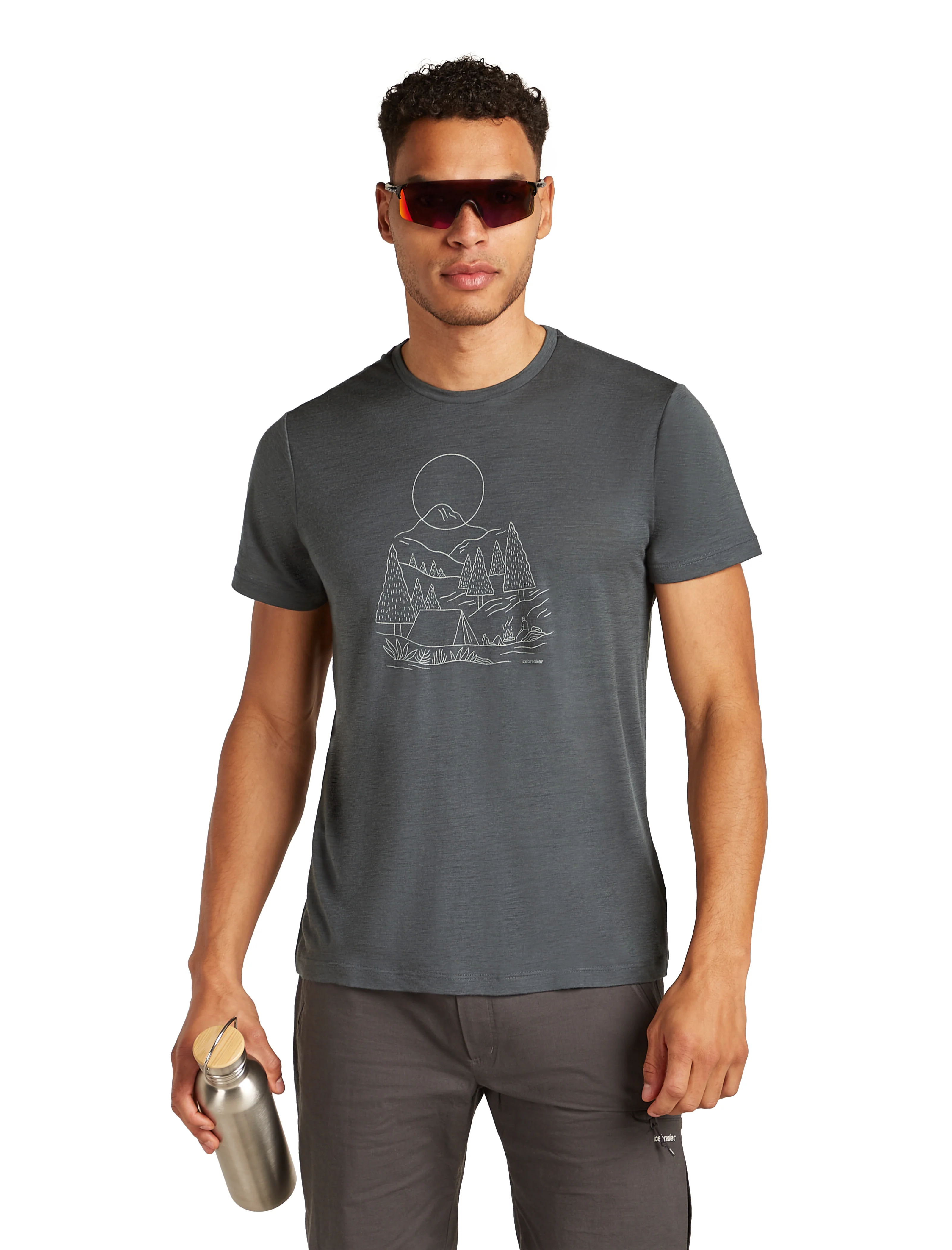 M Merino 150 Tech Lite SS Tee Sunset Camp Obsidian - Image 4