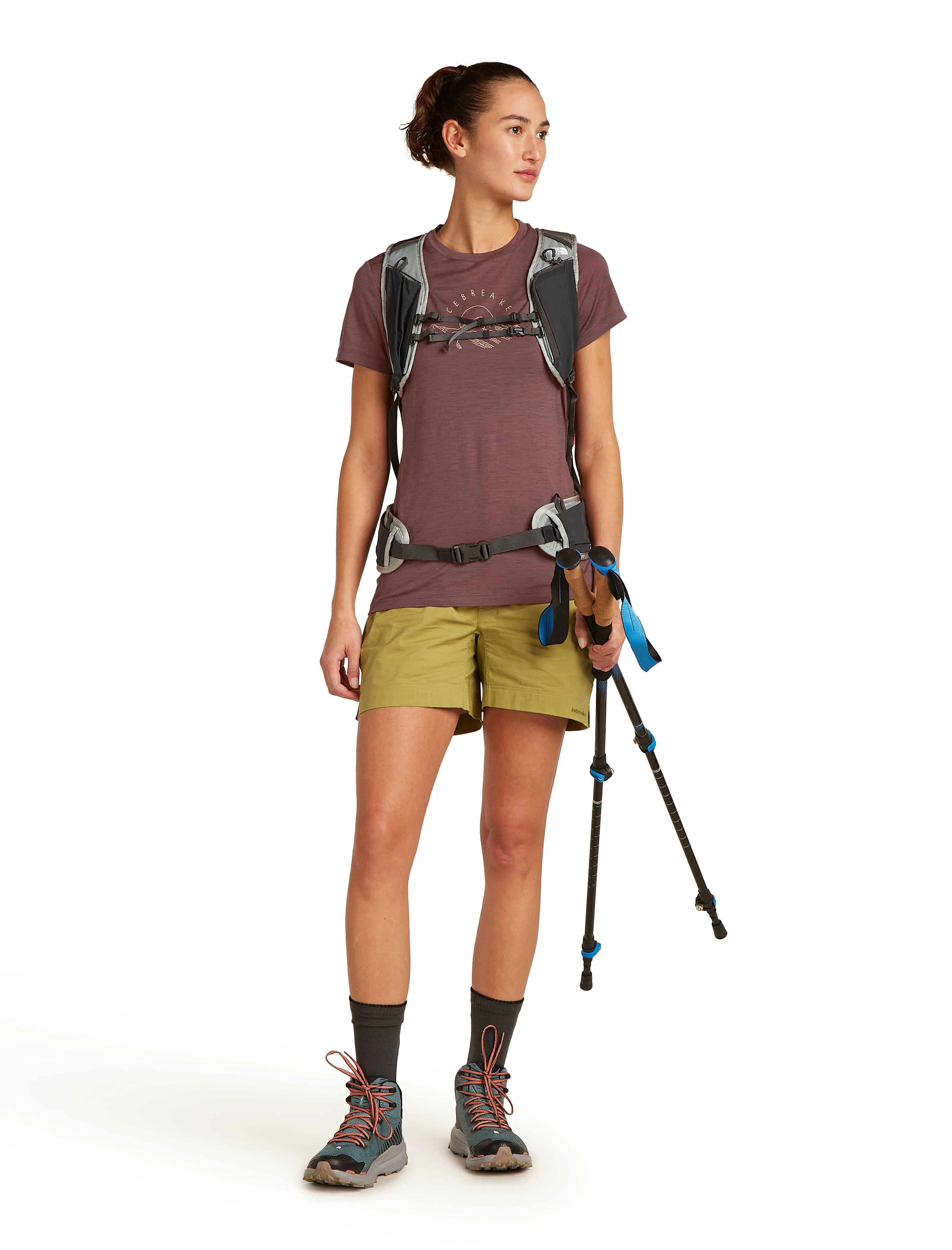W Merino 150 Tech Lite SS Tee Sunrise Summit Carob - Image 4