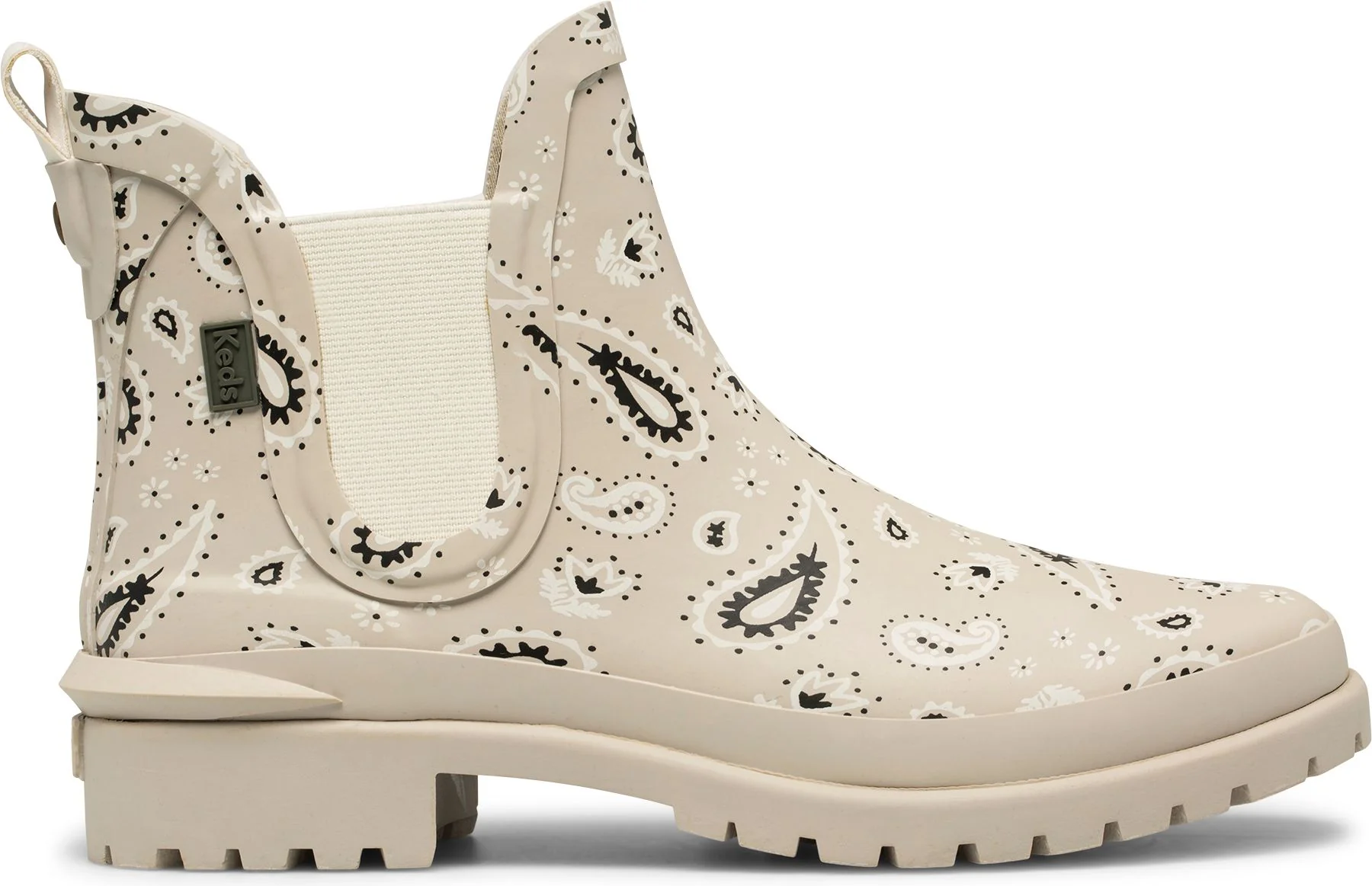 Rowan Rain Boot Paisley Print Latte - Image 2