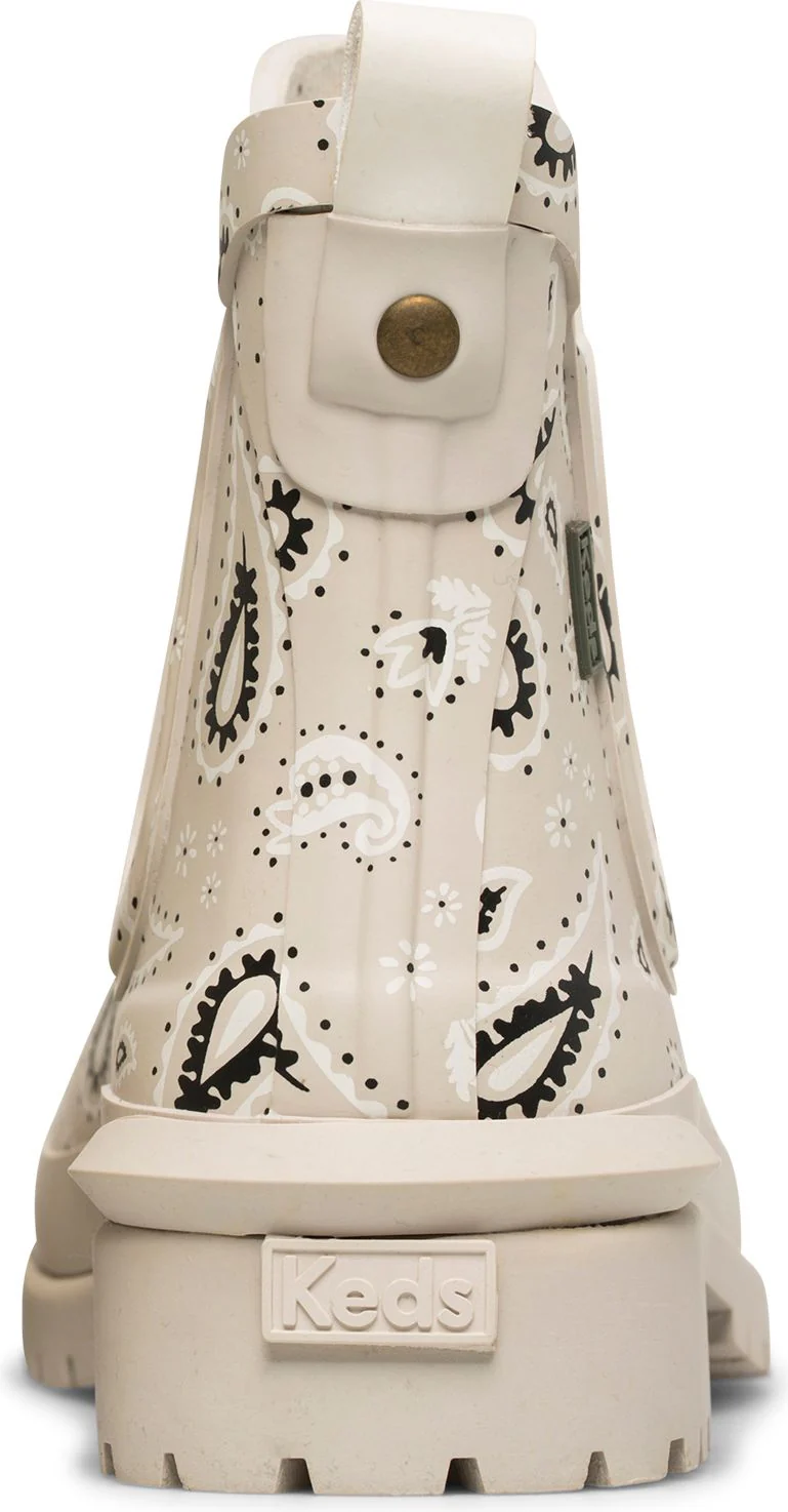 Rowan Rain Boot Paisley Print Latte - Image 5