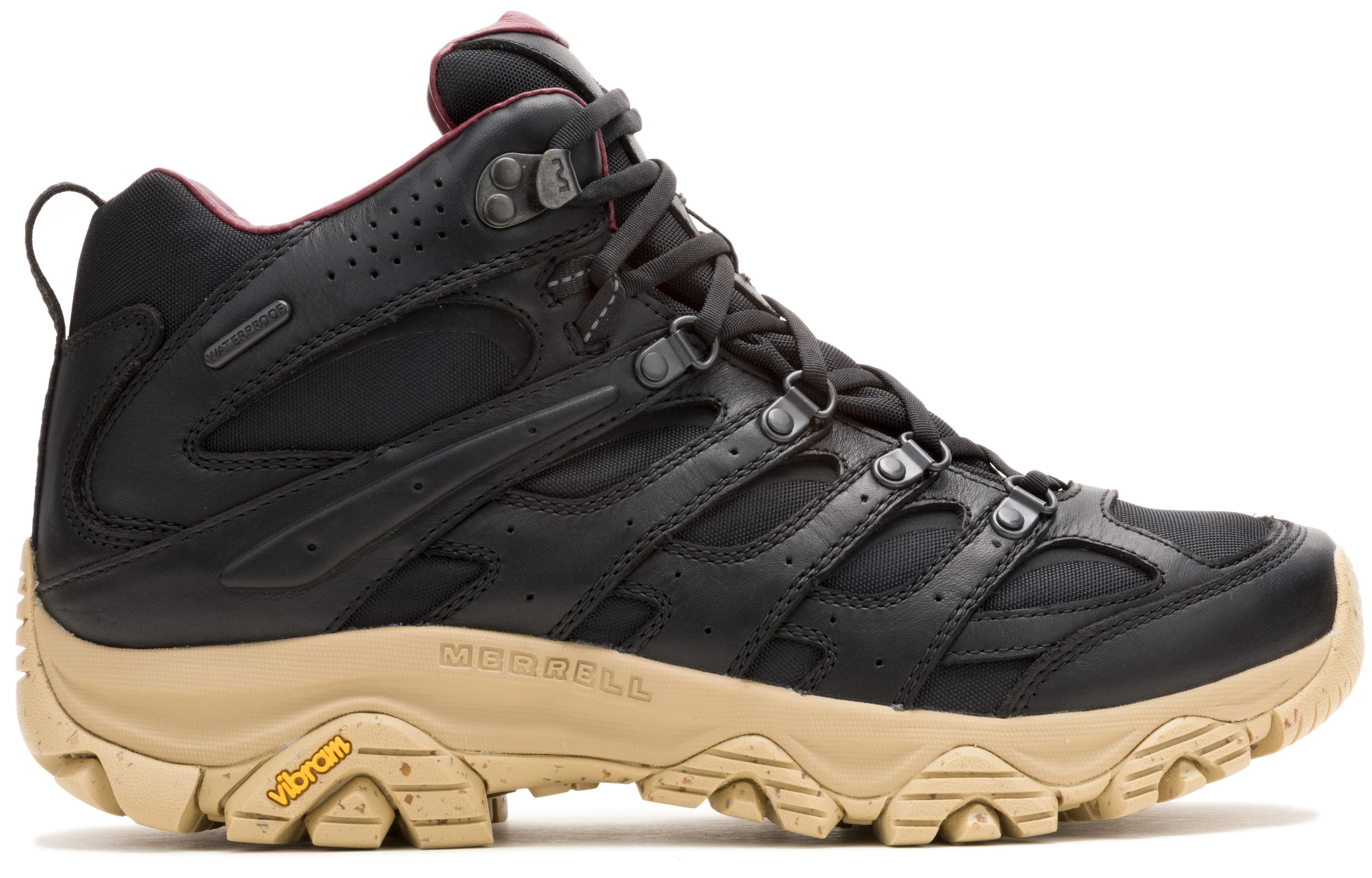 Men's Moab 3 Luxe LTR Mid WP - Black - Tan - Image 2