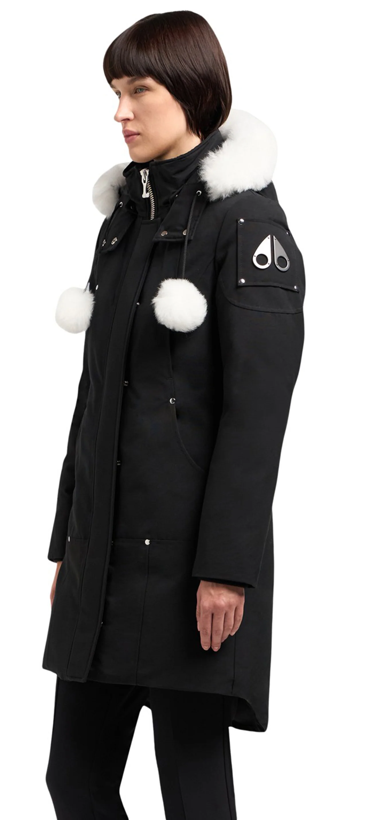 Stirling Parka LDS Black W/Natural Shearling - Image 2