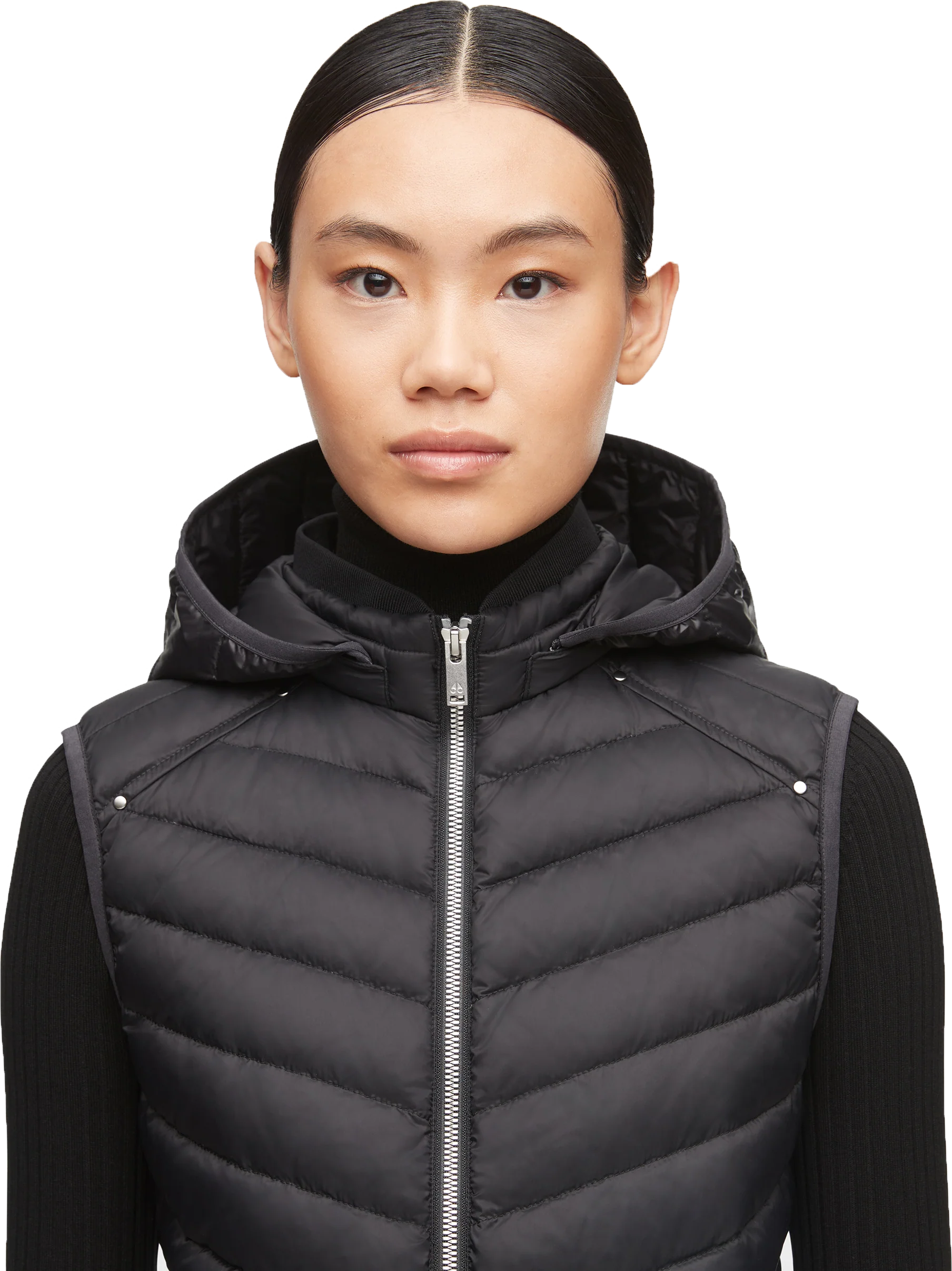 W Air Down Vest Black - Image 2