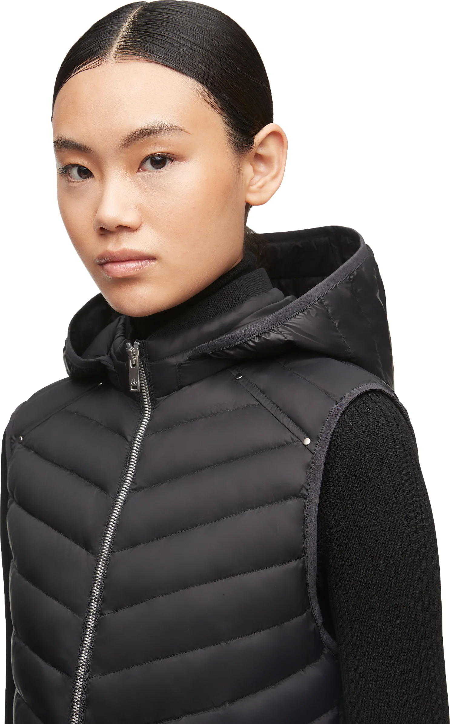 W Air Down Vest Black - Image 3