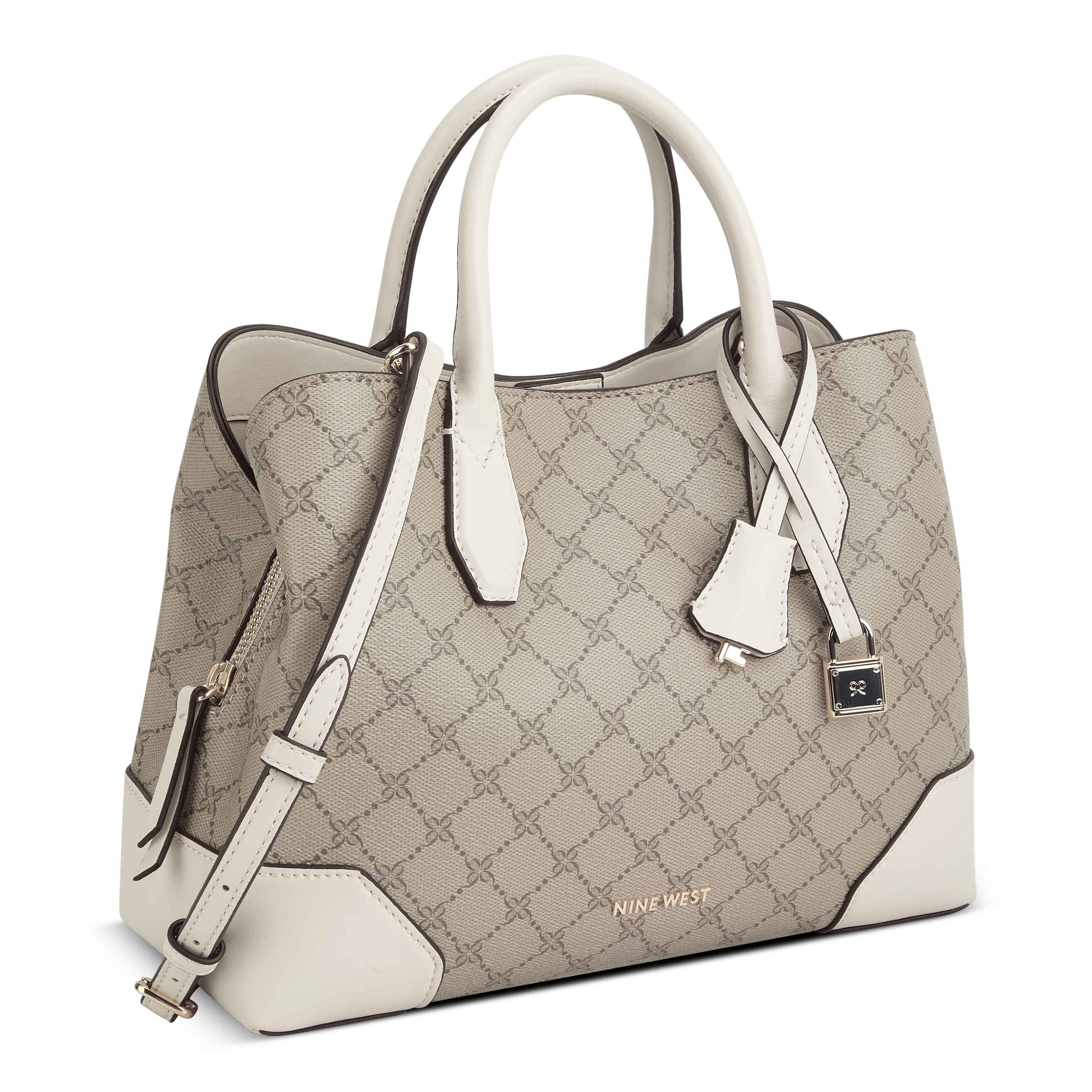 Brooklyn 3 Comp Satchel Beige Logo/Milk - Image 2