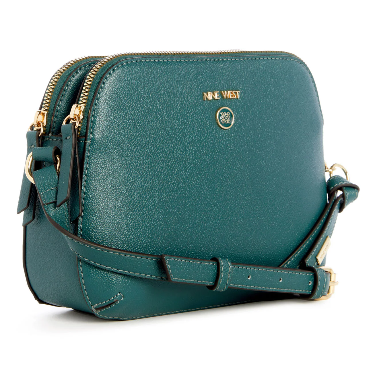 Eliena Mini DBL Zip Crossbody Bottle Green - Image 3