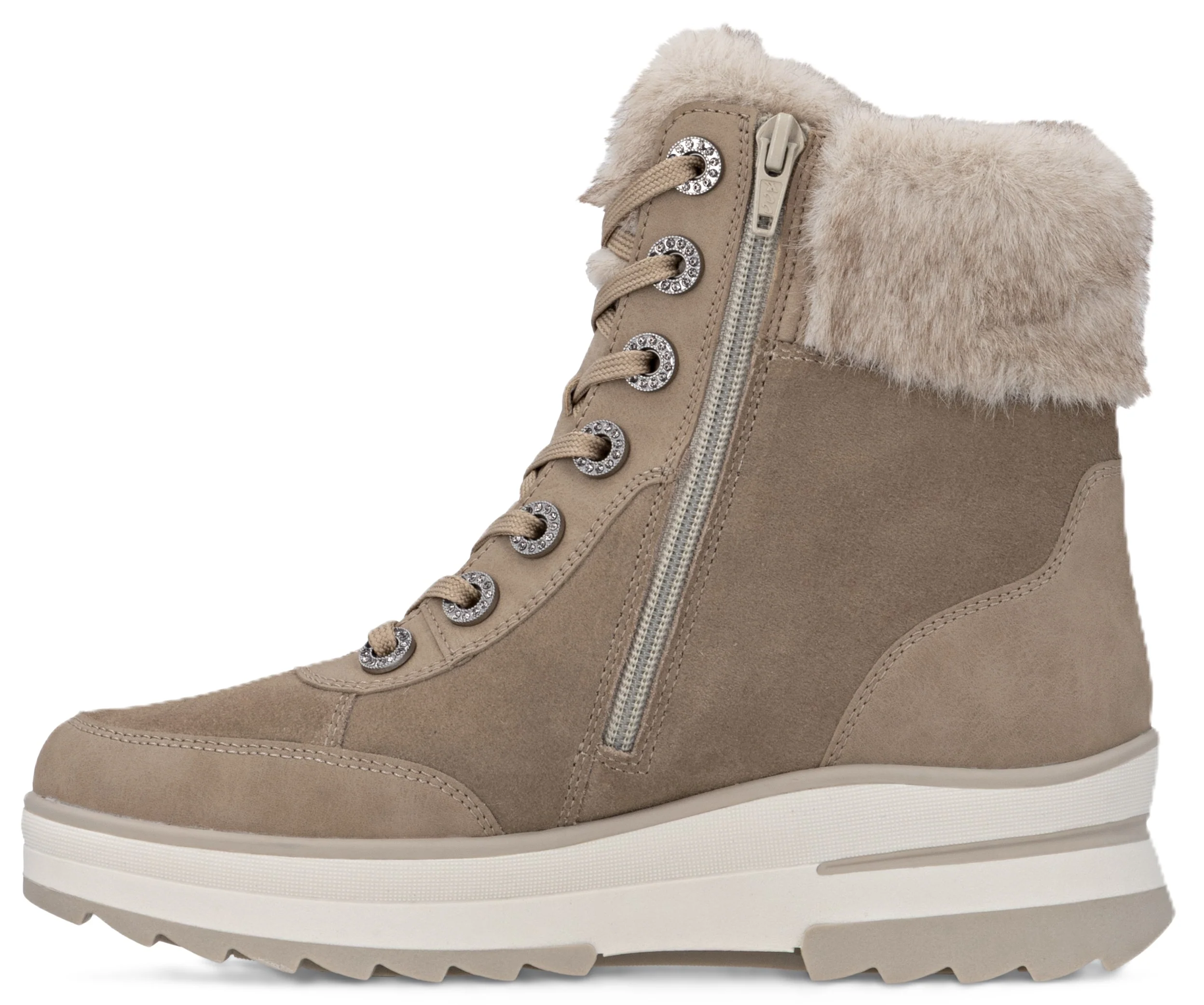 Beige Lace Up Boot - Image 2