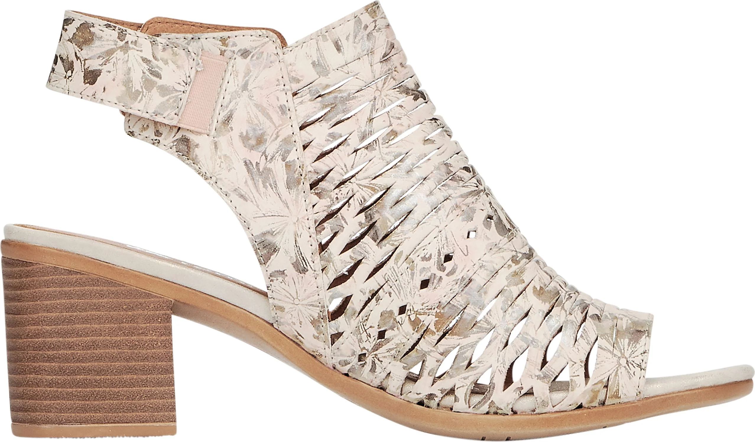 Beige Metallic Perforated Sandal - Image 2
