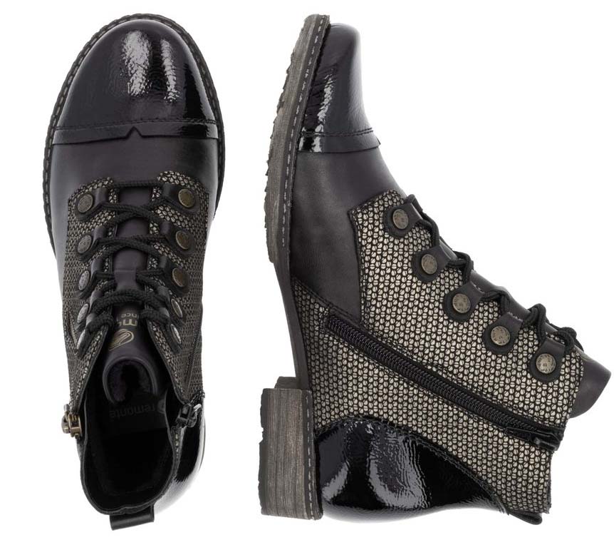 Black/Grey Lace Up Fur Lined - Image 8
