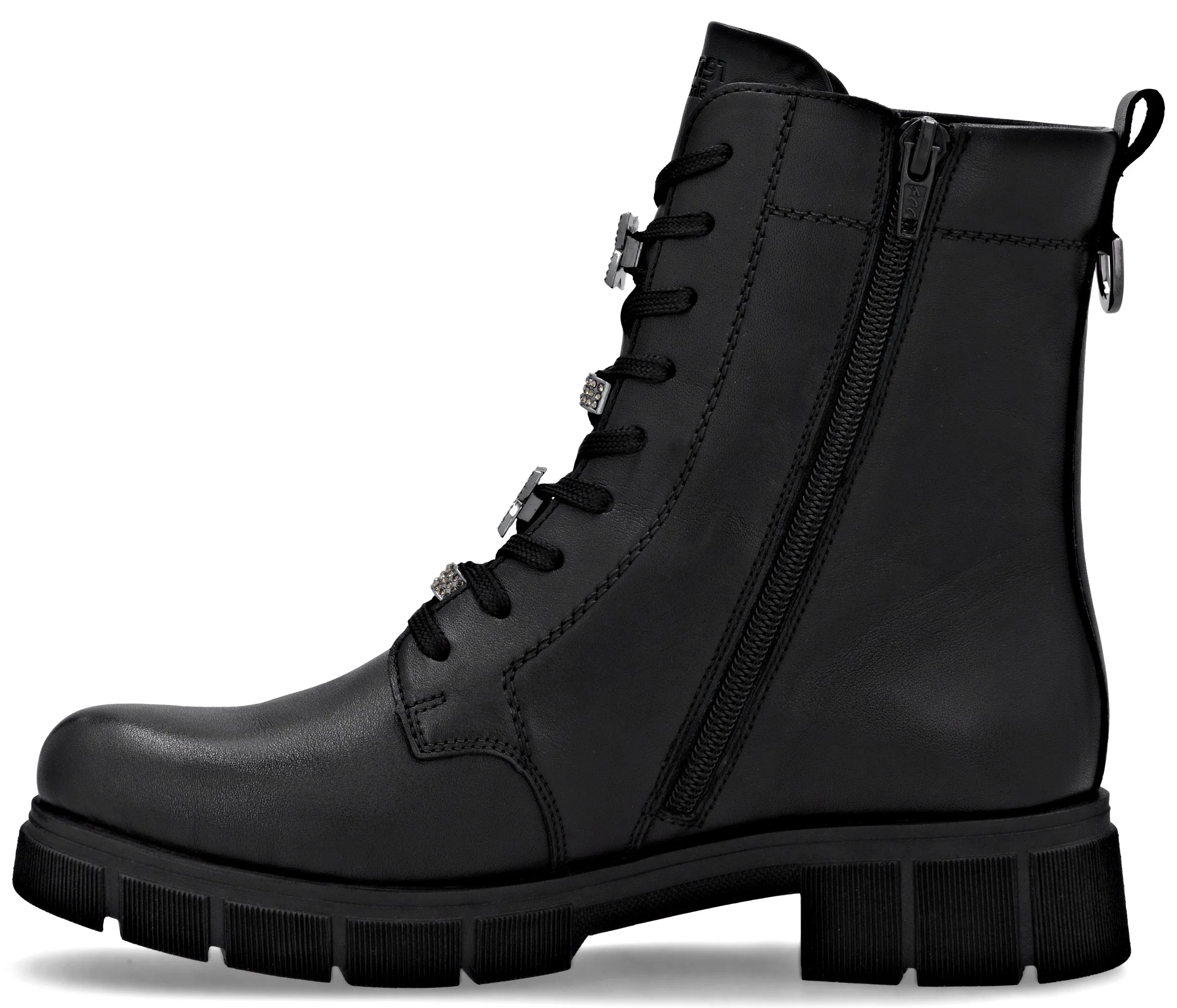 Black Lace Up Boot - Image 2