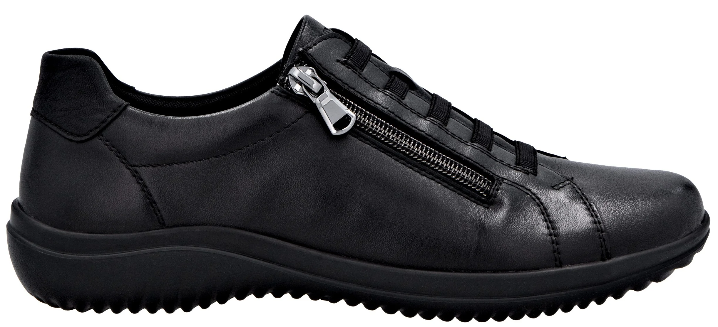 Black Lace Up W Side Zip