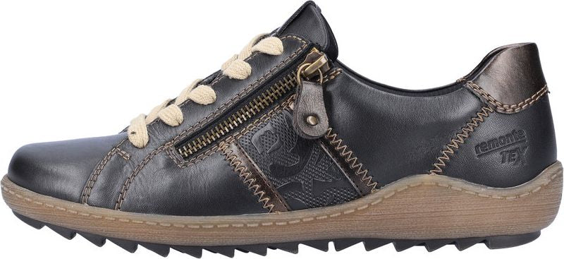 Black Lace Up With Side Zip - Image 3