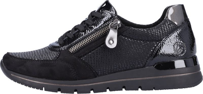 Black Lace Up With Zip - Image 3