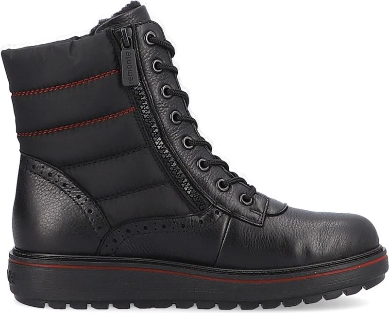 Black Lace Up Wool Lined - Image 2