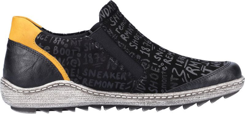 Black Slip On With Side Zip - Image 2
