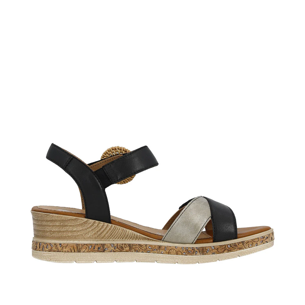 Black Wedge Ankle Strap - Image 2