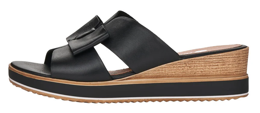 Black Wedge Slide Sandal - Image 3