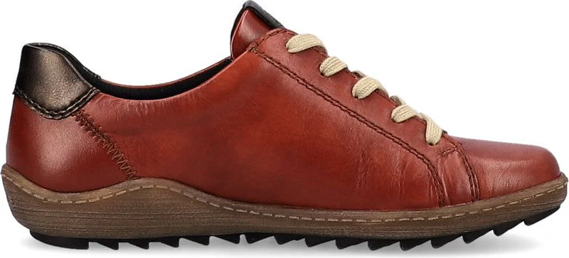 Brown Lace Up W Side Zip - Image 2