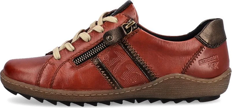 Brown Lace Up W Side Zip - Image 3
