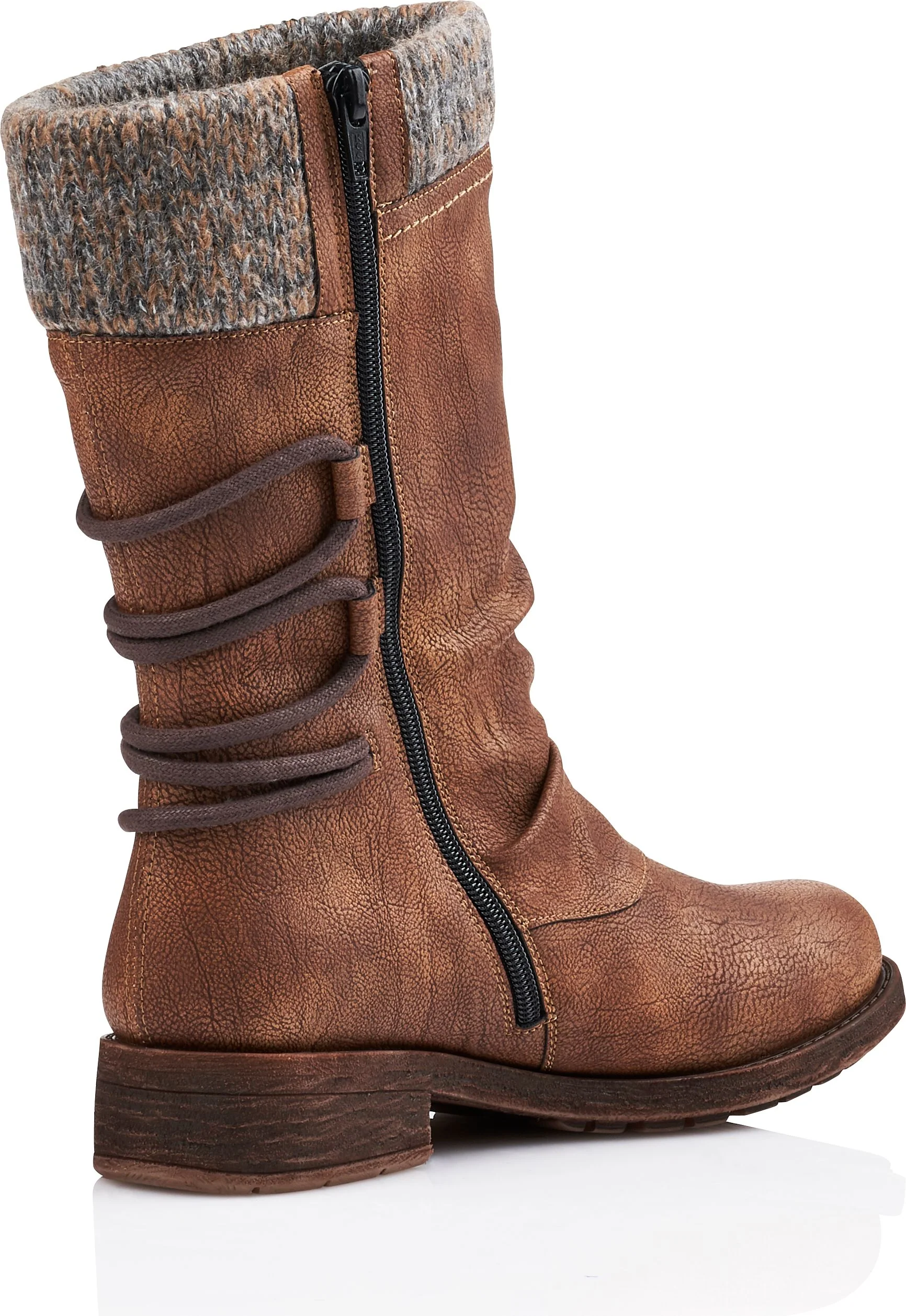 D8070-25 - Brown Tall Side Zip Boot - Image 2