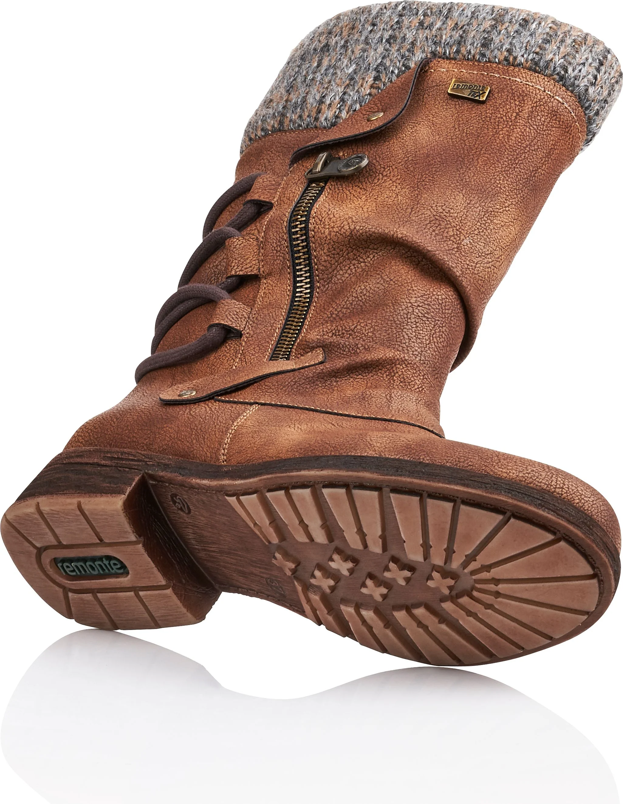 D8070-25 - Brown Tall Side Zip Boot - Image 3