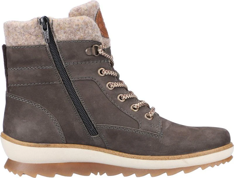 Grey Lace Up Boot - Image 2