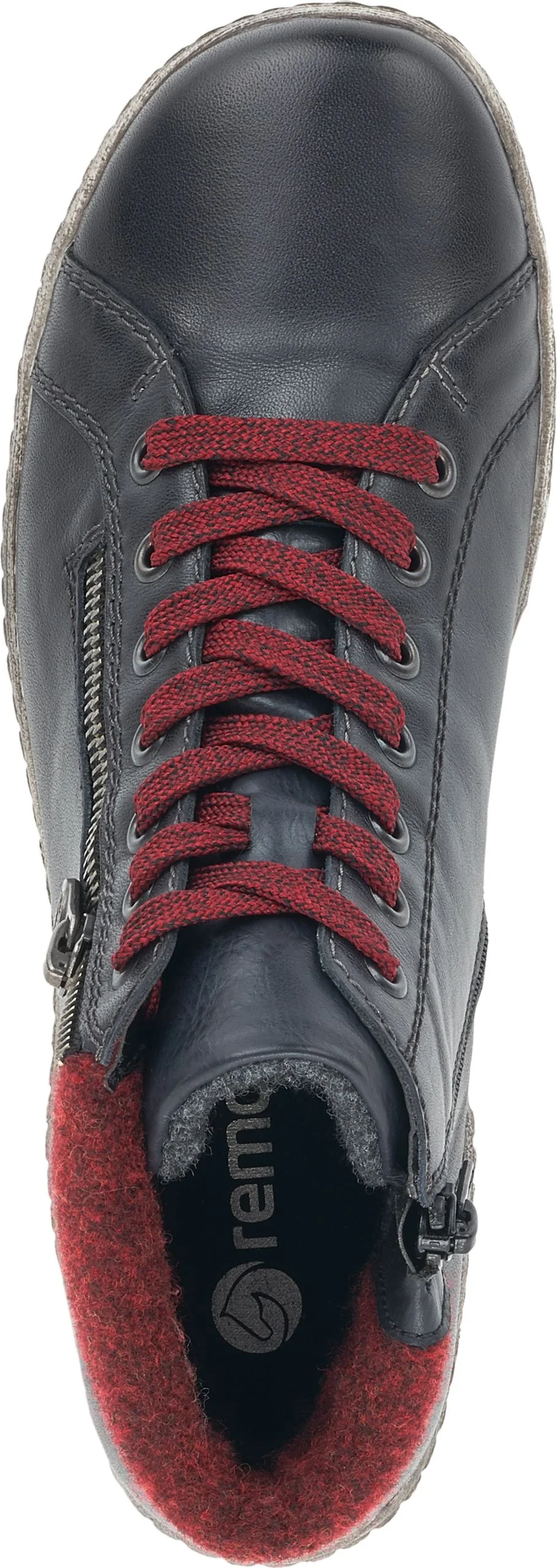 Navy/Red Lace Up Boot - Image 4