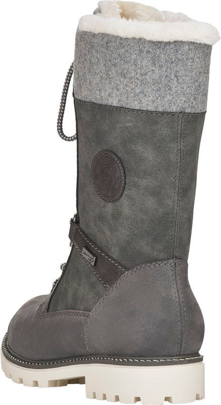 Tall Grey Lace Up Boot - Image 3