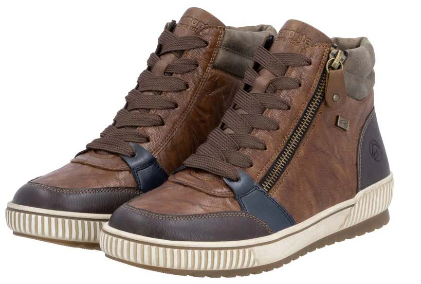 Tan Lace Up W Side Zip - Image 8
