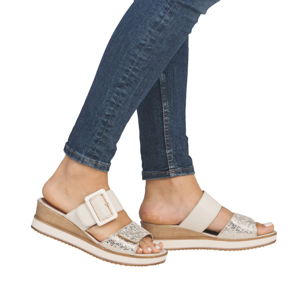 White 2 Strap Wedge Slide - Image 9
