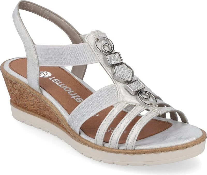 White Elastic Pull On Sandal